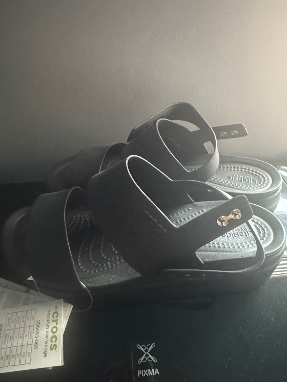 CROCS Women's Black Strap Sandals - Picture 3 of 3